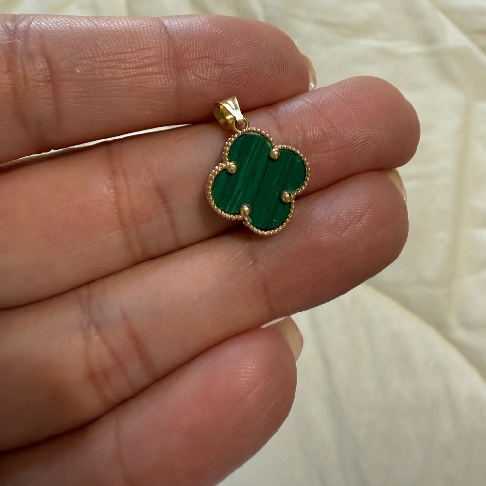 14k gold green charm
